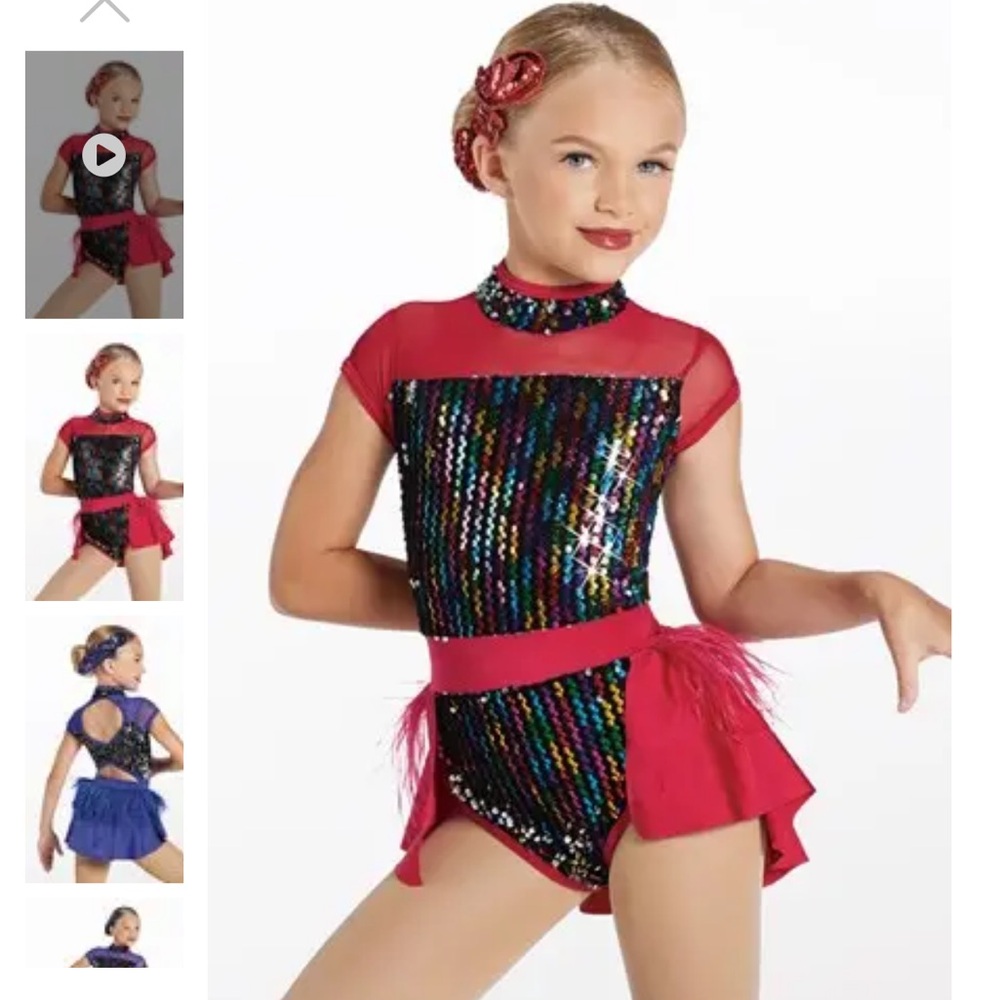 Weissman Black, Red and colorful sequins Dance Costume.